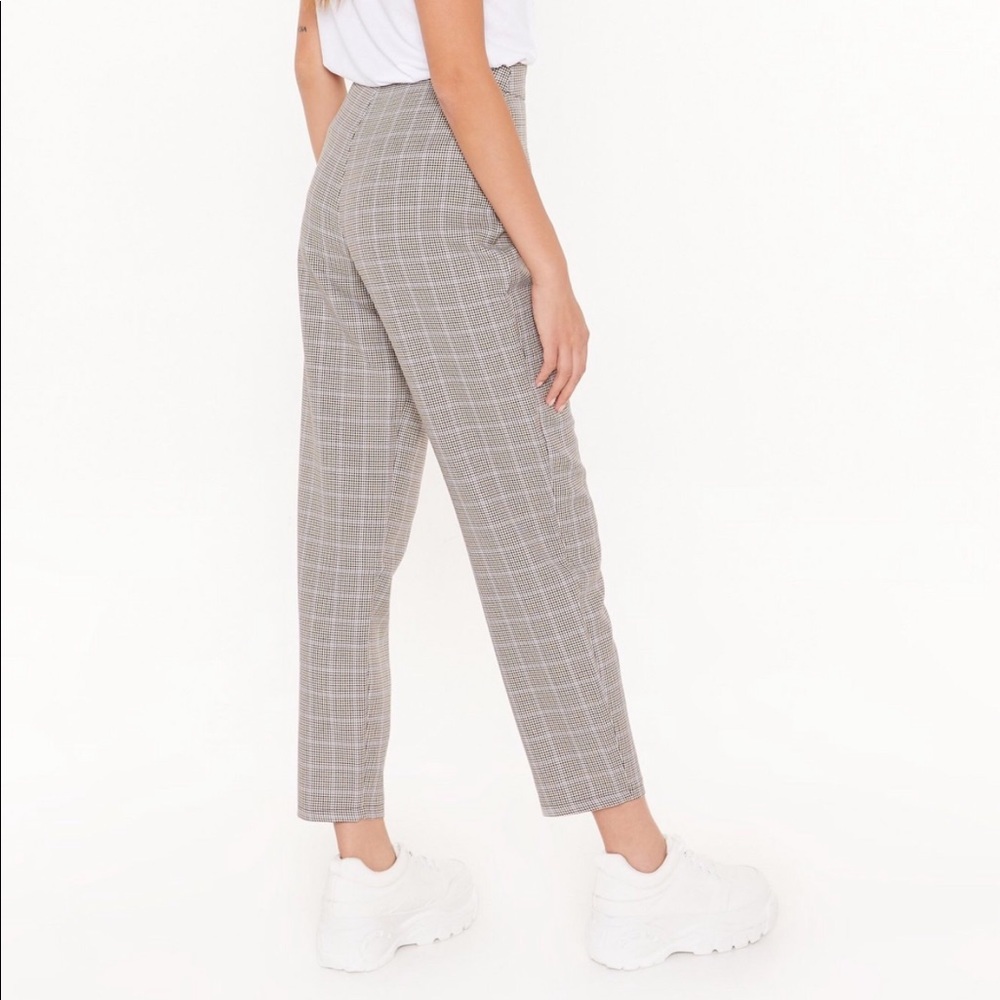 High-waisted Check Print Pants - Picture 3 of 4